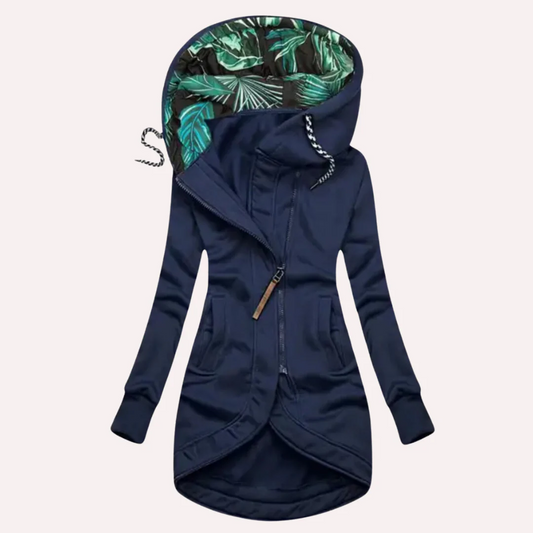 Printed Lining Slim Fit Fleece Jacket 
