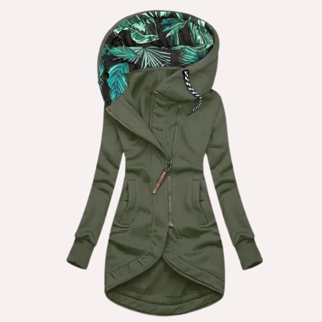 Printed Lining Slim Fit Fleece Jacket 