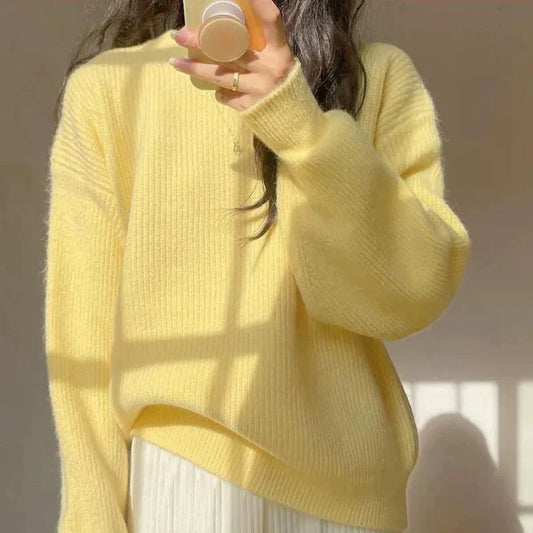 Soft Knit Oversized Fit Pullover Sweater 