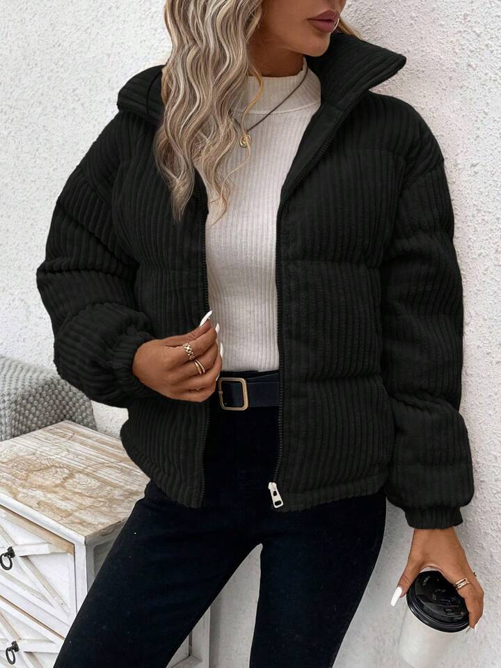 Padded Relaxed Fit Corduroy Jacket 