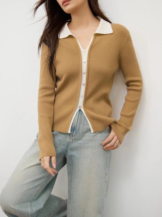 Ribbed Texture Knitted 2-in-1 Layered Top 