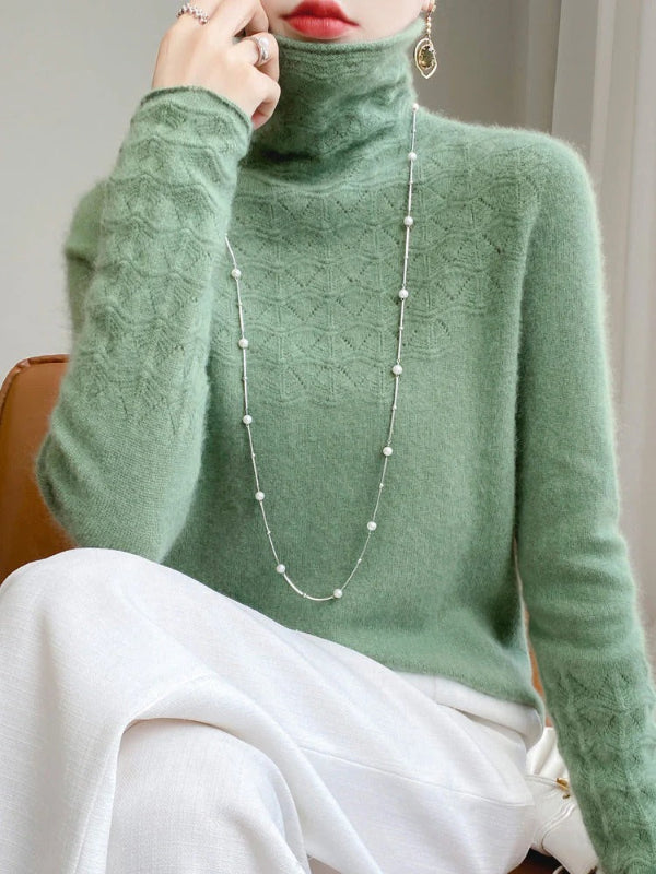 Slim Fit Wool Blend Geometric Knit Sweater 