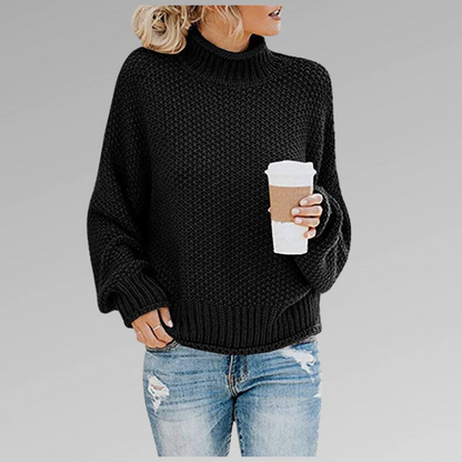 Women’s Sweatshirt – Oversized Fit – Wool Blend Knit – Drop Shoulder – Ribbed Trim