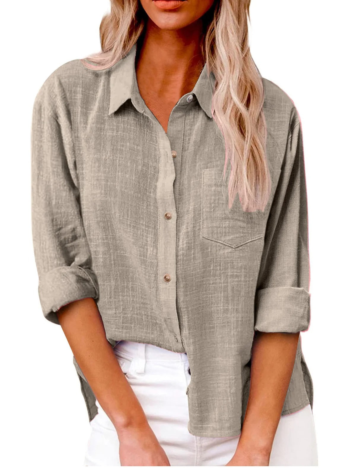 Relaxed Fit Natural Fibers Long Sleeve Shirt 