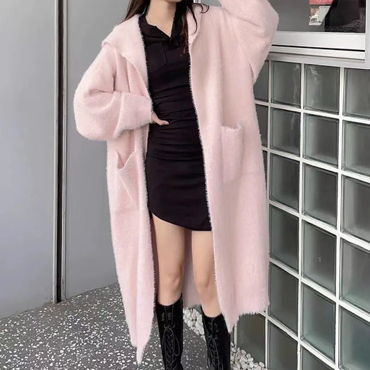 Plush Fleece Oversized Hooded Cardigan 
