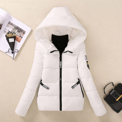 Women’s Quilted Padded Coat – Relaxed Fit – Hooded – Water-Resistant – Zip Pockets
