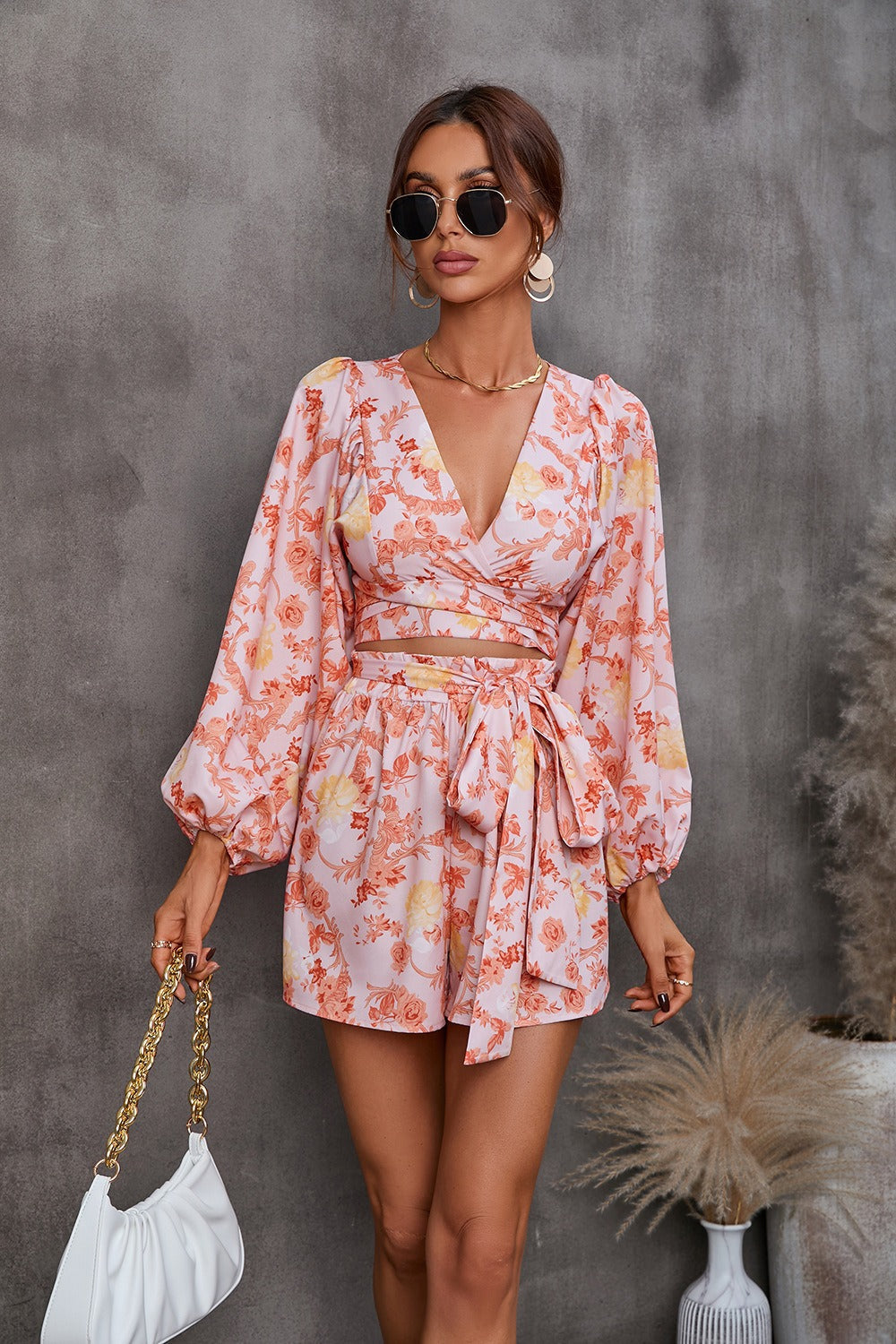Floral Chain Print Relaxed Fit Jumpsuit 