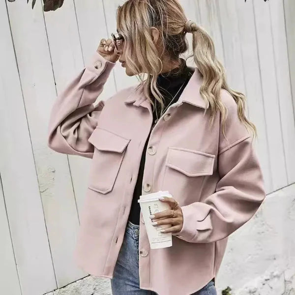 Oversized Fit Wool Button Front Coat 