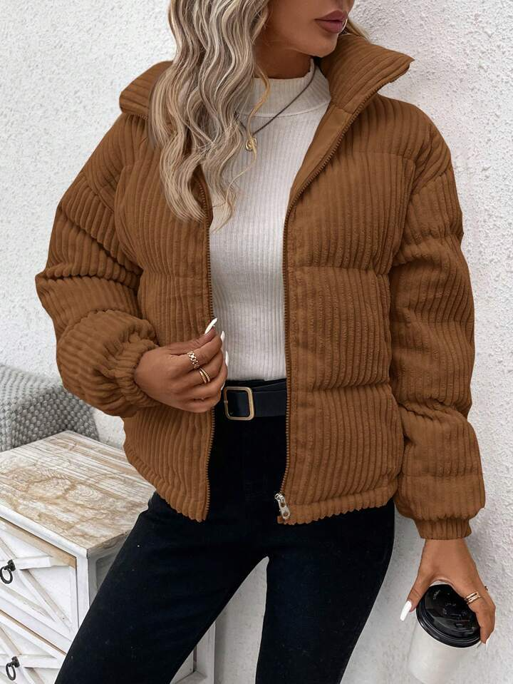 Padded Relaxed Fit Corduroy Jacket 