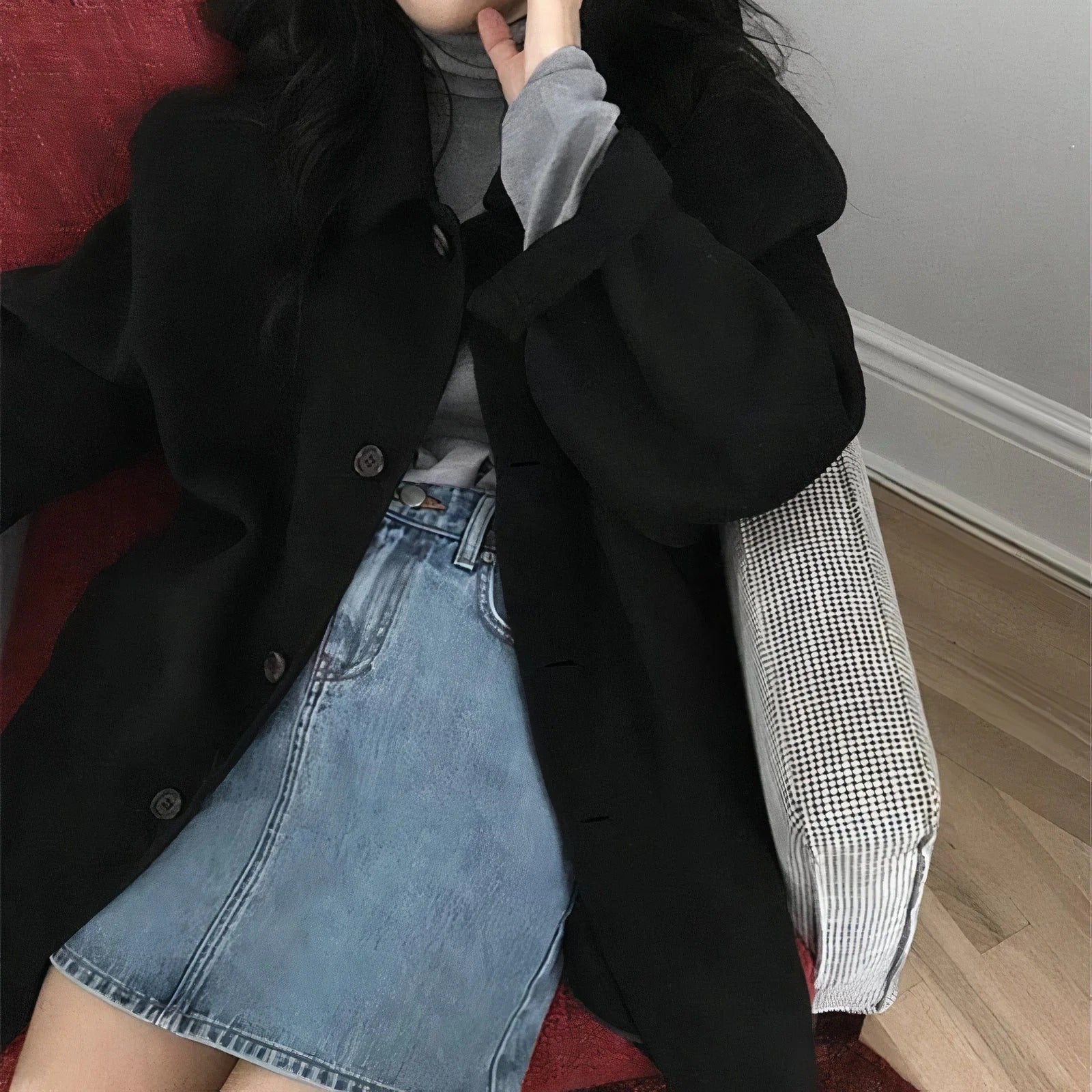 Wool Relaxed Oversized Notched Coat