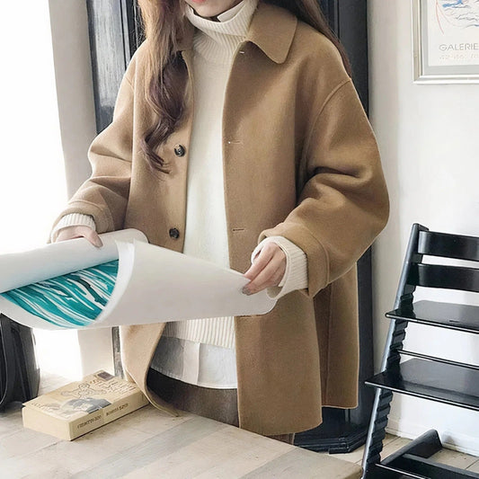 Wool Relaxed Oversized Notched Coat