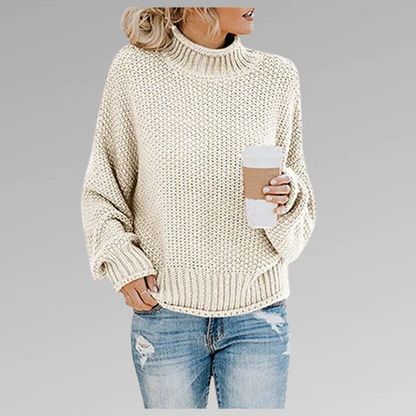 Women’s Sweatshirt – Oversized Fit – Wool Blend Knit – Drop Shoulder – Ribbed Trim