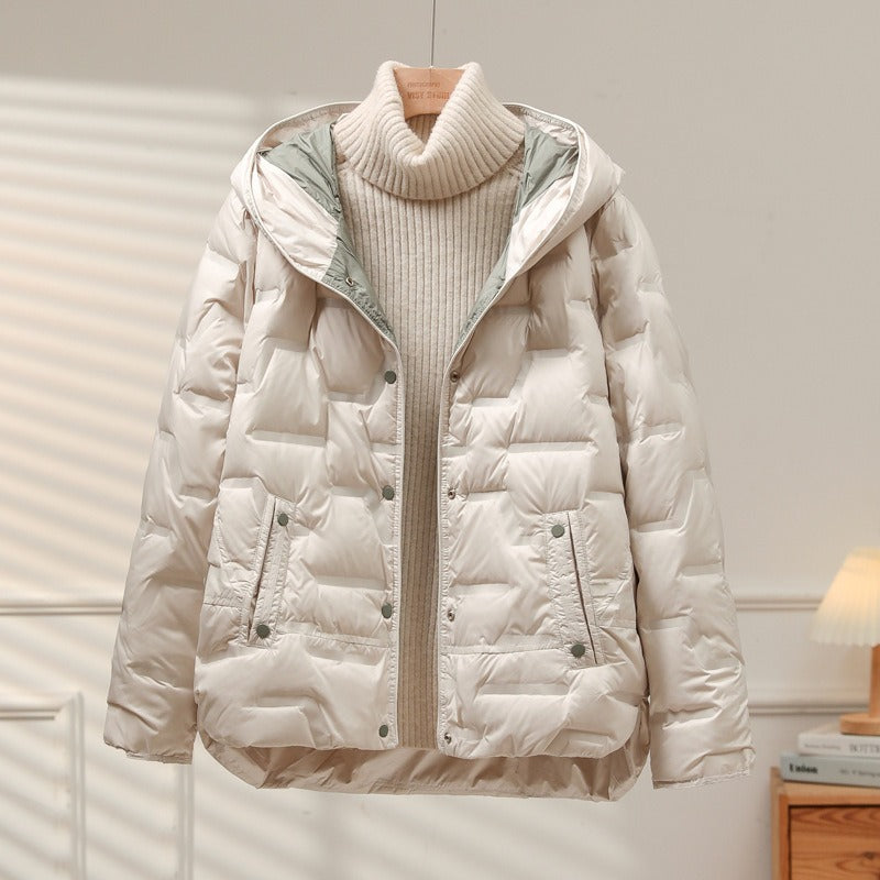 Quilted Relaxed Fit Hooded Down Jacket 