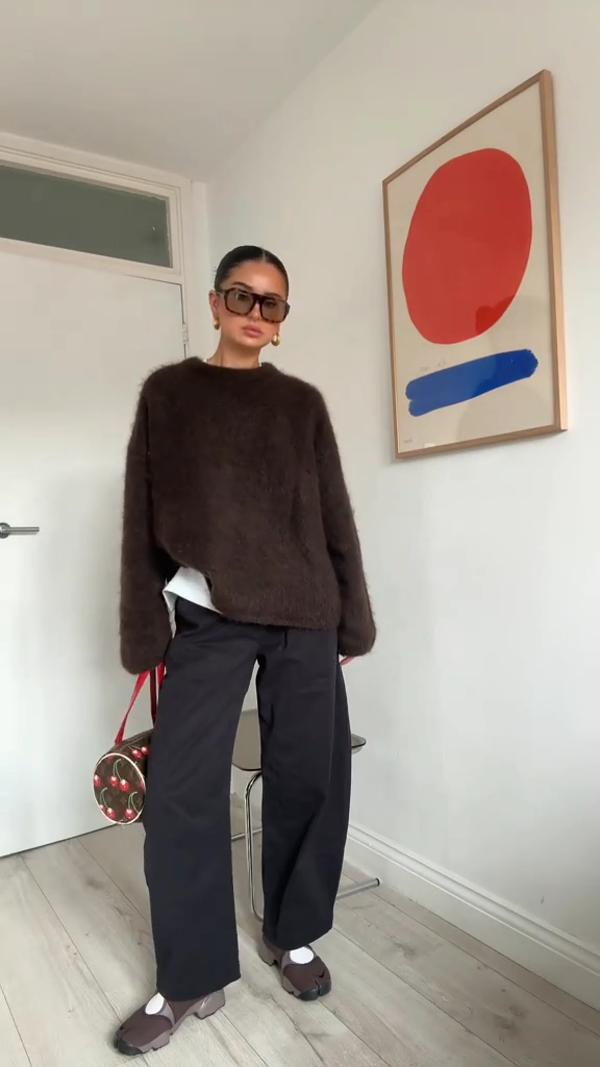 Oversized Mohair Texture Pullover Sweater 