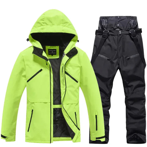 Two-Piece Waterproof Windproof Regular Fit Ski Suit Set 