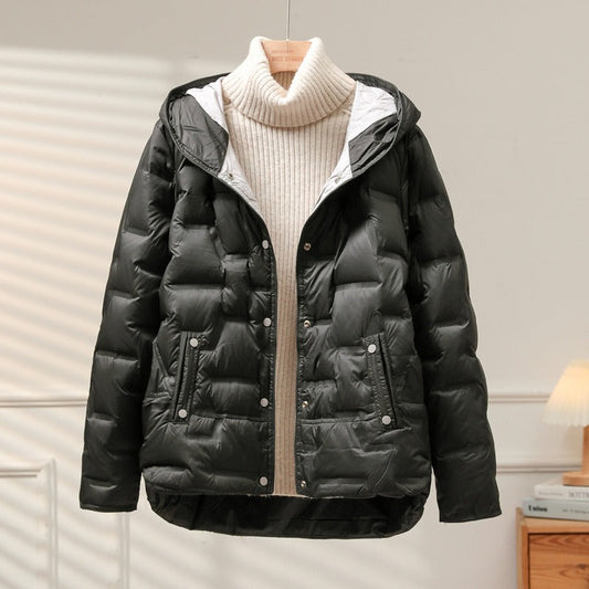 Quilted Relaxed Fit Hooded Down Jacket 