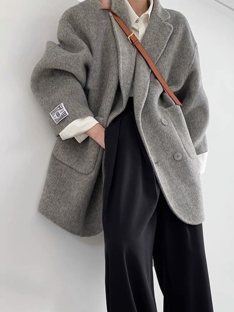 Oversized Wool Double-Breasted Coat 