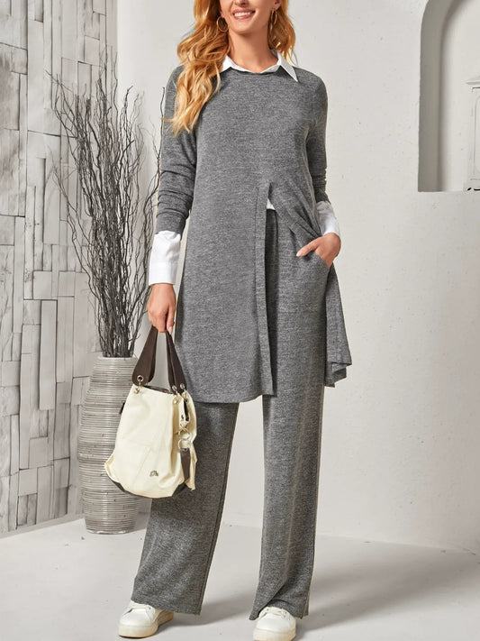 Soft Knit Relaxed Two Piece Suit 