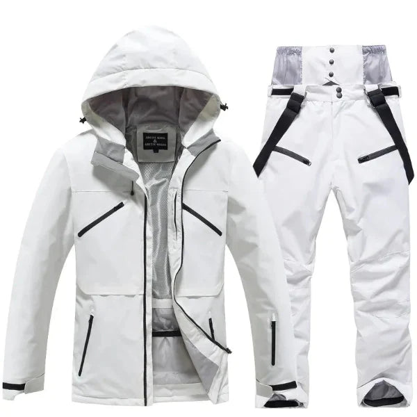 Two-Piece Waterproof Windproof Regular Fit Ski Suit Set 
