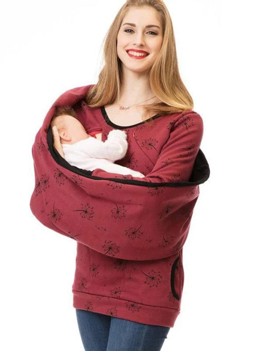 Floral Print Relaxed Fit Nursing Sweatshirt 