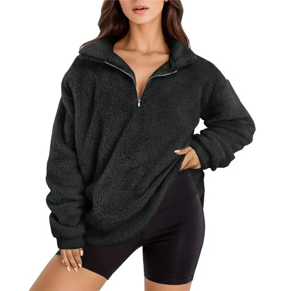 Oversized Half-Zip Fleece Pullover 