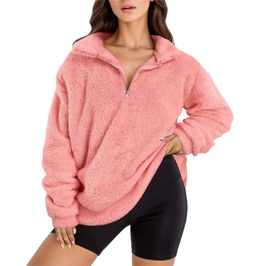 Oversized Half-Zip Fleece Pullover 