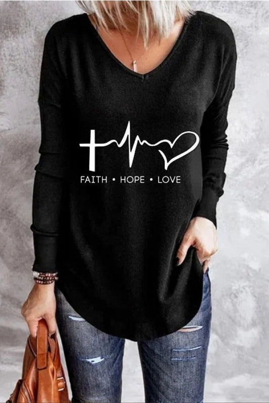 Relaxed Fit Cotton Blend Letter Print Sweatshirt 