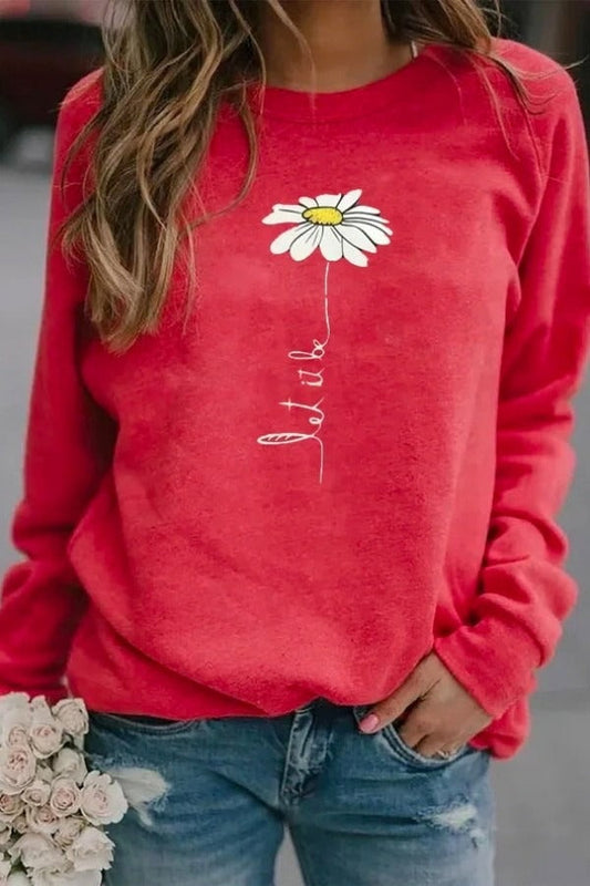 Relaxed Fit Graphic Print Cotton Blend Sweatshirt 