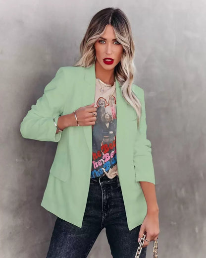 Women’s Blazer – Slim Fit – Notch Lapel – Single Button – Tailored Office Wear