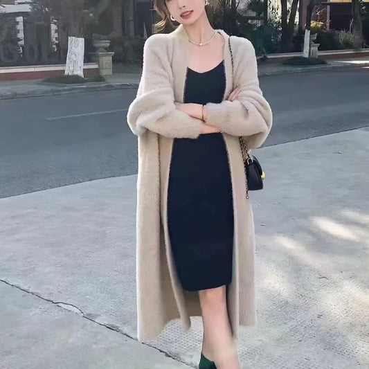 Soft Fleece Loose Fit Knitted Cardigan 