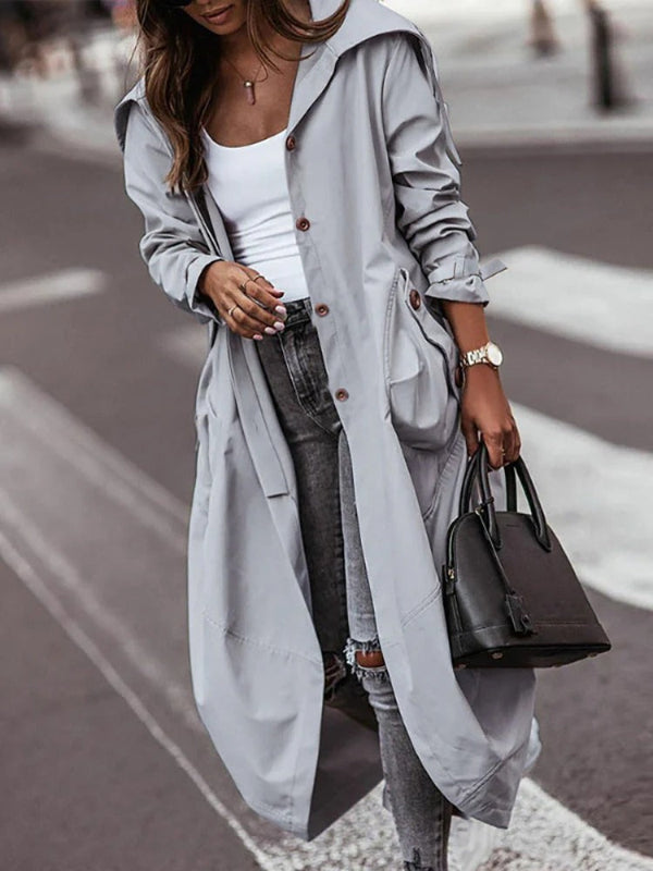 Oversized Hooded Utility Trench Coat 