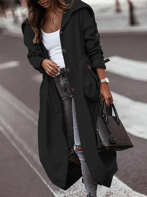 Oversized Hooded Utility Trench Coat 