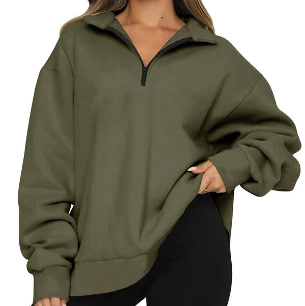 Cotton Relaxed Fit Zip-Up Sweatshirt 