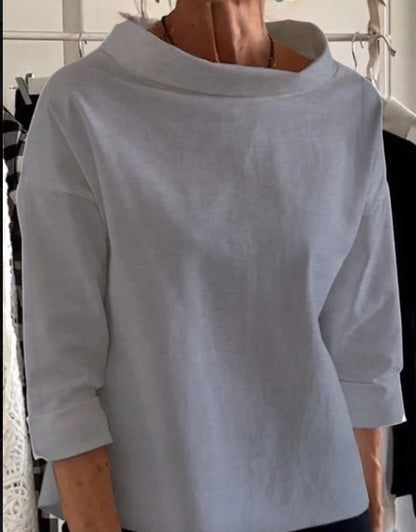 Women's solid color long sleeve high neck top