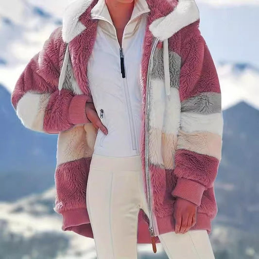 Plush Fleece Oversized Hooded Jacket 