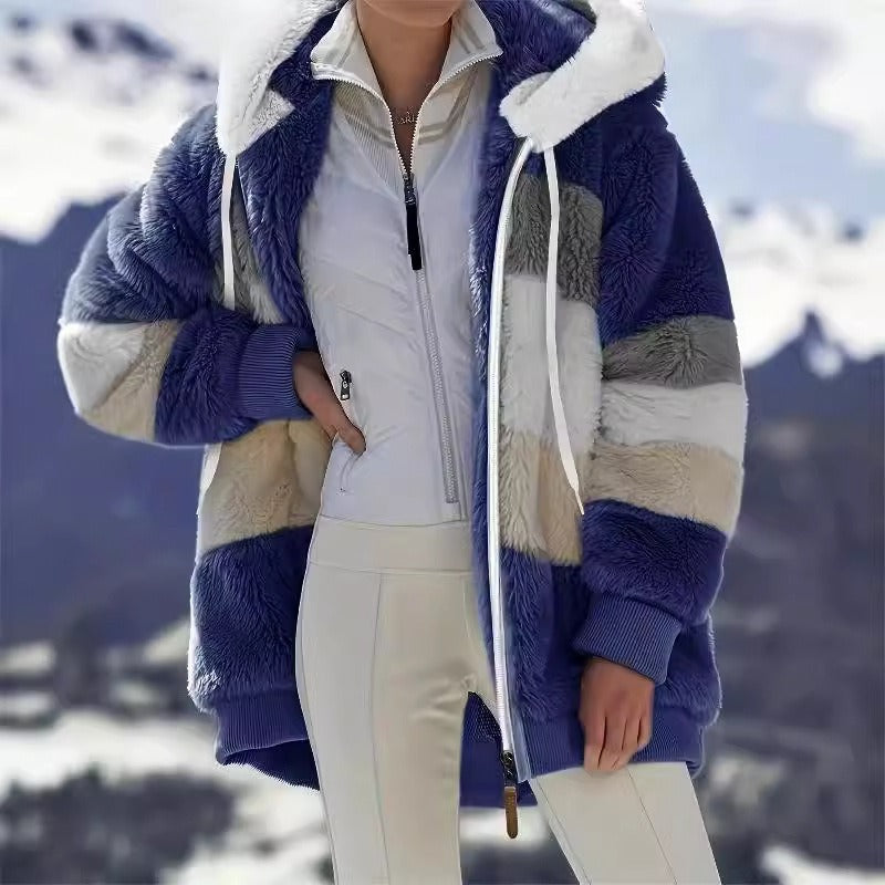 Plush Fleece Oversized Hooded Jacket 