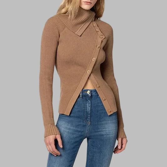 Ribbed Stretch Slim Fit Knitwear Top 