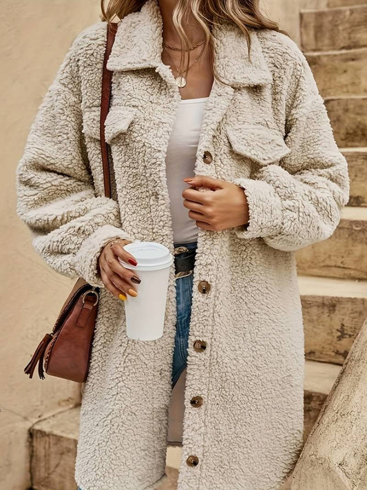 Oversized Sherpa Texture Teddy Coat 