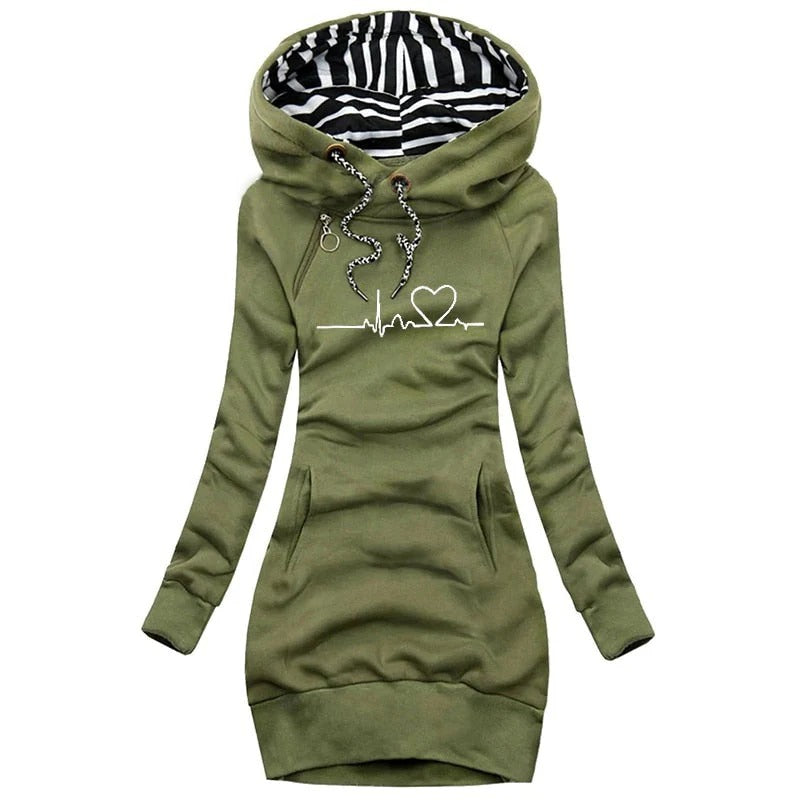 Graphic Print Slim Fit Hoodie Dress 