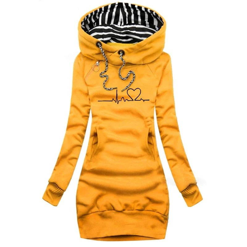 Graphic Print Slim Fit Hoodie Dress 
