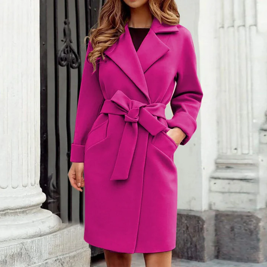 Belted Tailored Wool Feel Trench Coat 
