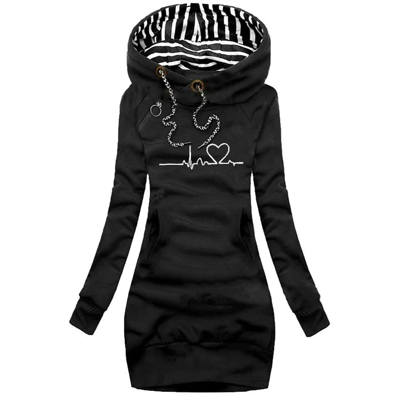 Graphic Print Slim Fit Hoodie Dress 
