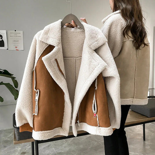 Faux Shearling Oversized Fit Coat 