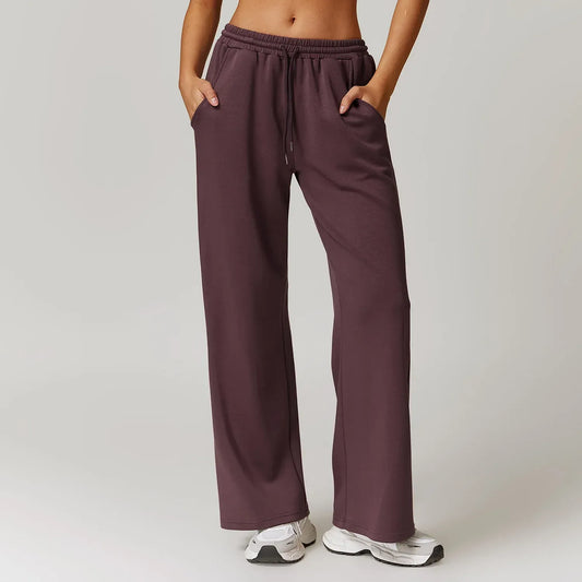 High Rise Wide Leg Cotton Lounge Pants 
