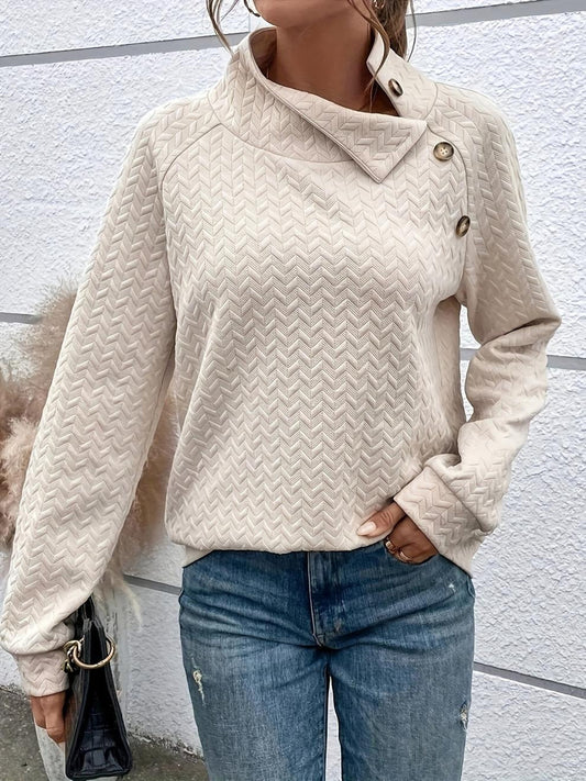Chevron Knit Relaxed Fit Sweatshirt 