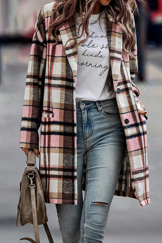Plaid Oversized Wool Fit Coat 
