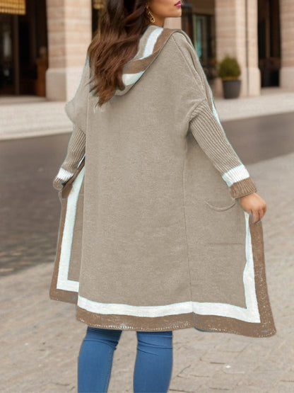 Women’s Long Cardigan Sweater Jacket – Oversized Fit – Hooded – Cozy Knit – Open Front