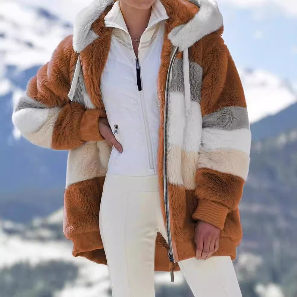 Plush Fleece Oversized Hooded Jacket 