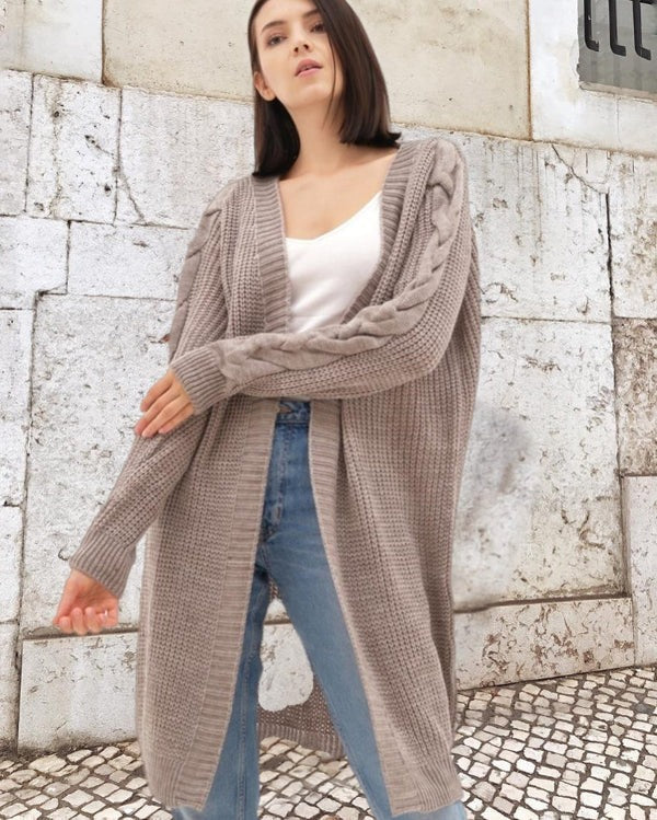 Chunky Wool Oversized Knit Coat 