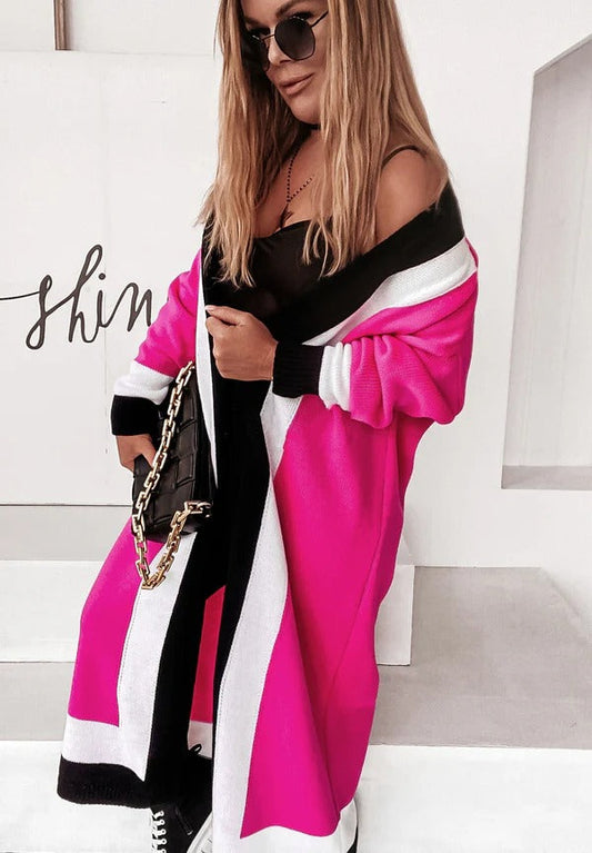 Oversized Fit Knit Wide Collar Coat 